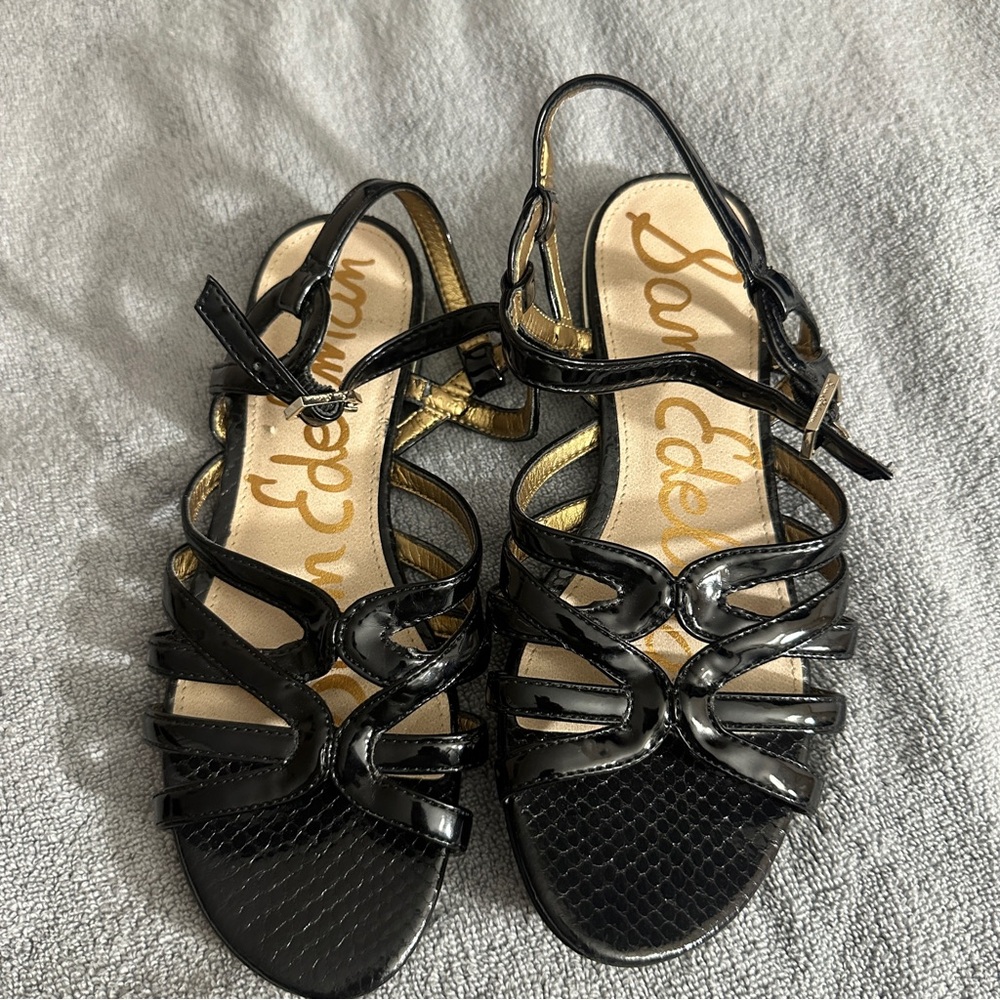 Sam Edleman black Patent Sandals size 6
